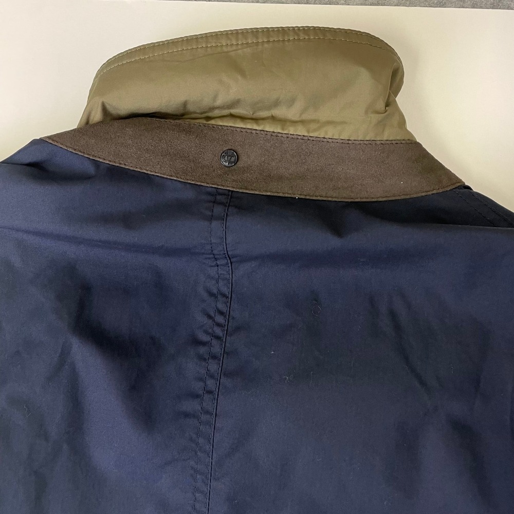 Massimo Dutti Reversible Car Coat Mens XXL Navy Blue Olive Green Jacket - Picture 13 of 16